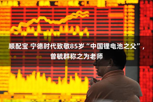 顺配宝 宁德时代致敬85岁“中国锂电池之父”，曾毓群称之为老师